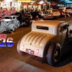 Classic hot rod cruising through Echuca at night during the Rich River Rod Run 2026