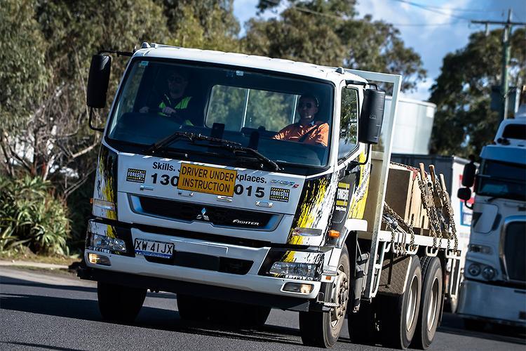 Truck cab on the road, illustrating truck licences in Australia